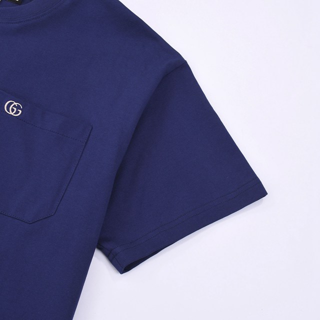 Gucci古奇專櫃古馳2023FW新款口袋刺繡T恤 男女同款 tzy2605